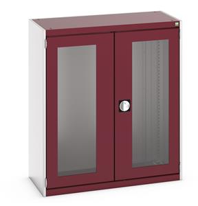 40013021.** cubio cupboard with window doors. WxDxH: 1050x525x1200mm. RAL 7035/5010 or selected